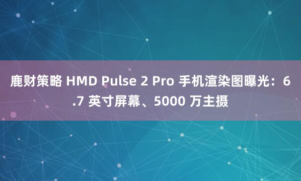 鹿财策略 HMD Pulse 2 Pro 手机渲染图曝光：6.7 英寸屏幕、5000 万主摄